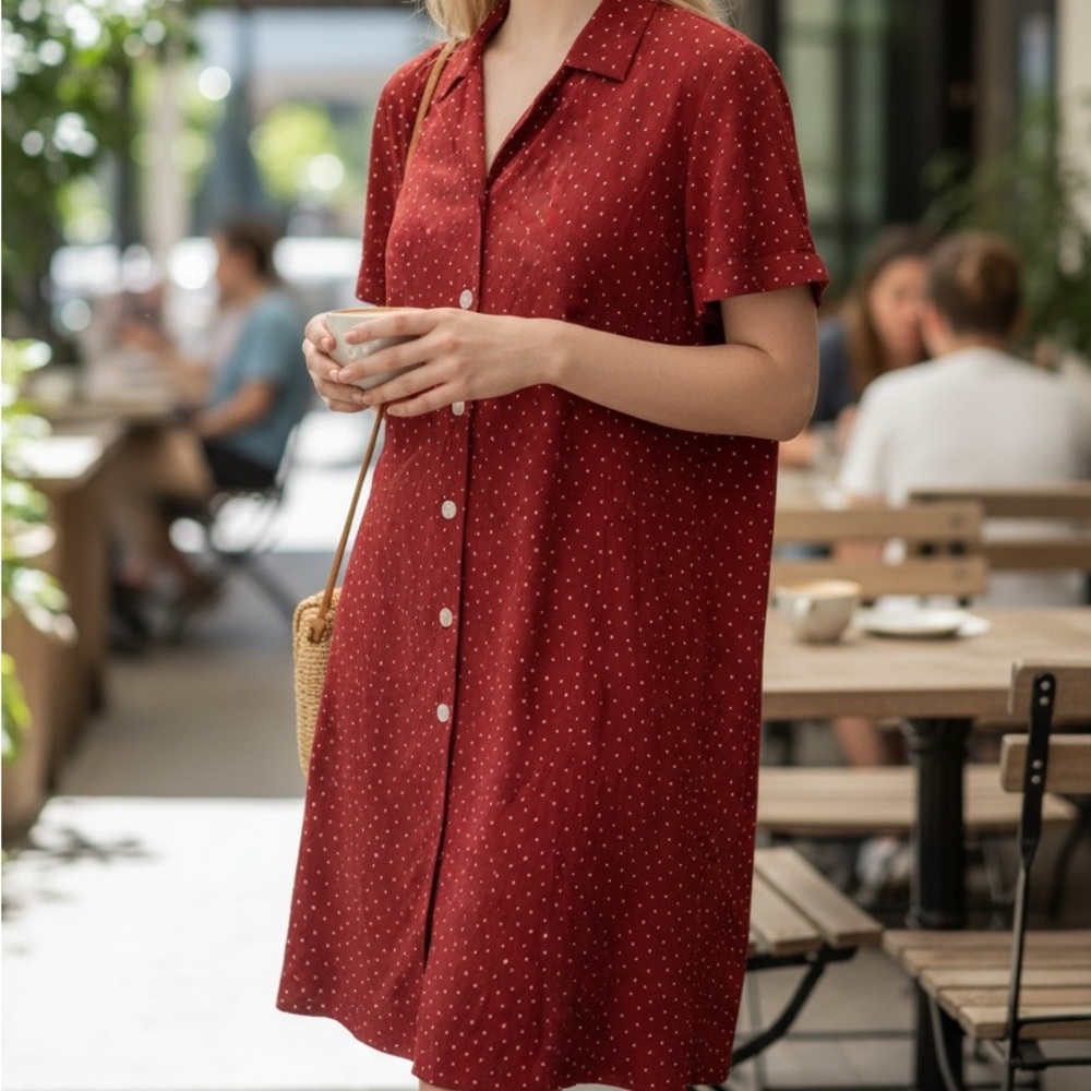 Talbots Red Polka Dot Dress